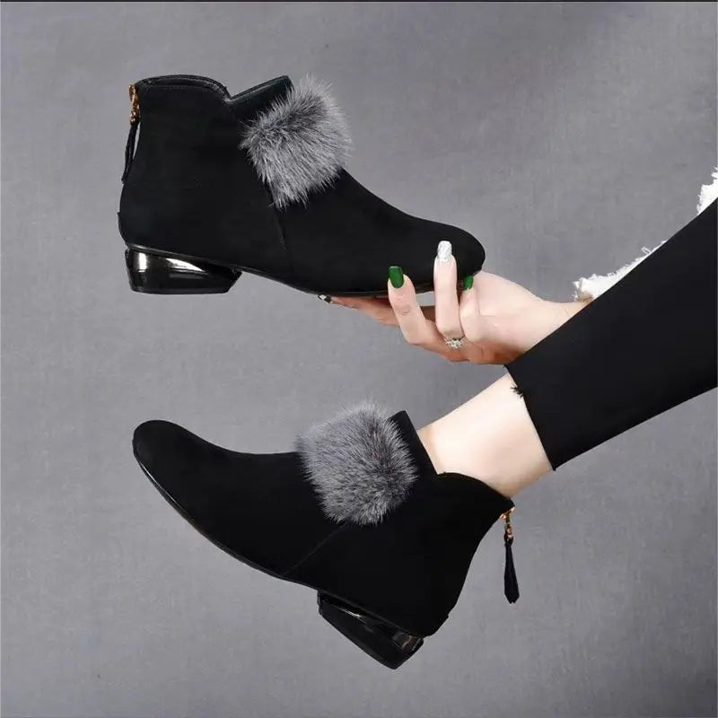 FrostFlare - Bottes en peluche d'hiver pour femmes