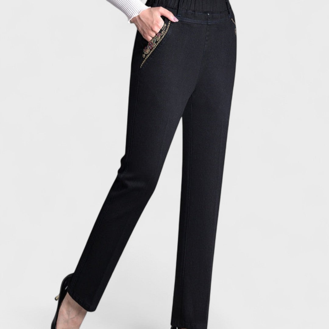 Maira™ | Jean pour femmes avec poches latérales et taille élastique