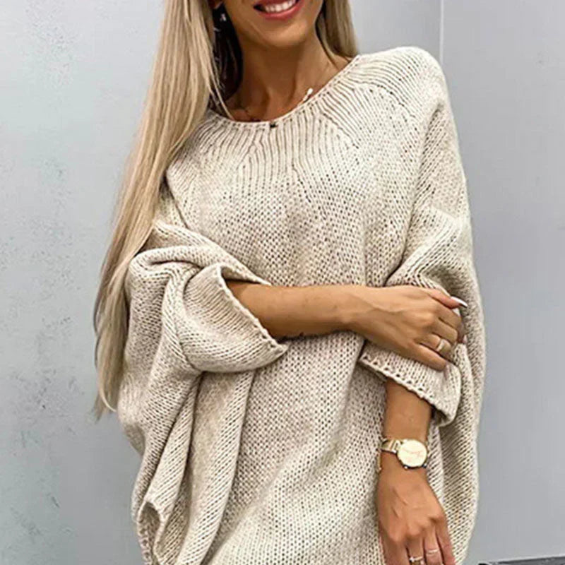 Pull en grosse maille pour femmes | Manches longues avec encolure bateau