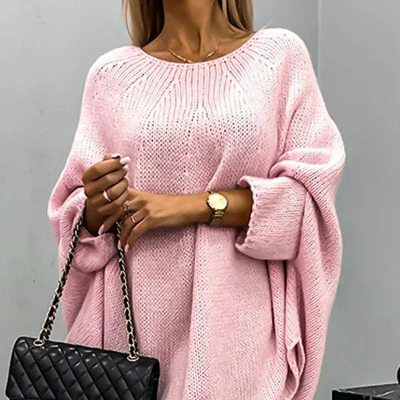 Pull en grosse maille pour femmes | Manches longues avec encolure bateau