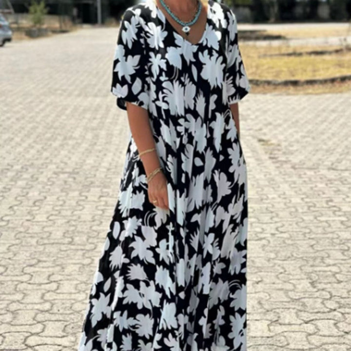 SIBILLA - ROBE MAXI AVEC DÉCOLLETÉ EN V