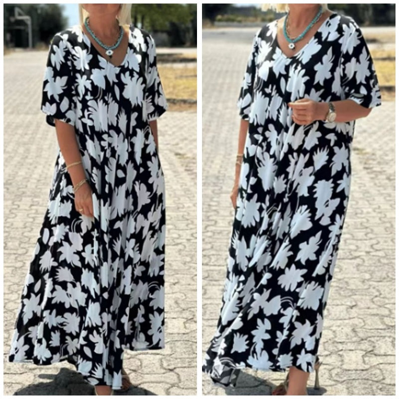 SIBILLA - ROBE MAXI AVEC DÉCOLLETÉ EN V