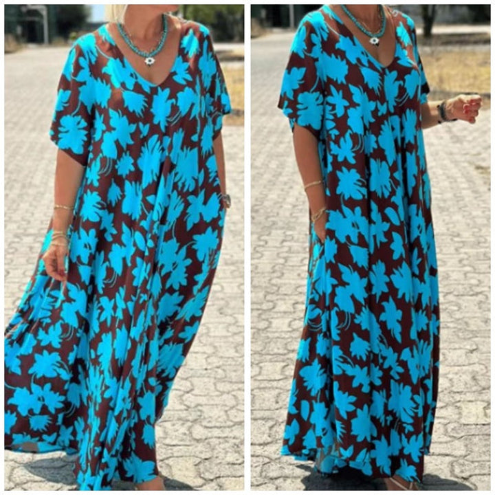 SIBILLA - ROBE MAXI AVEC DÉCOLLETÉ EN V