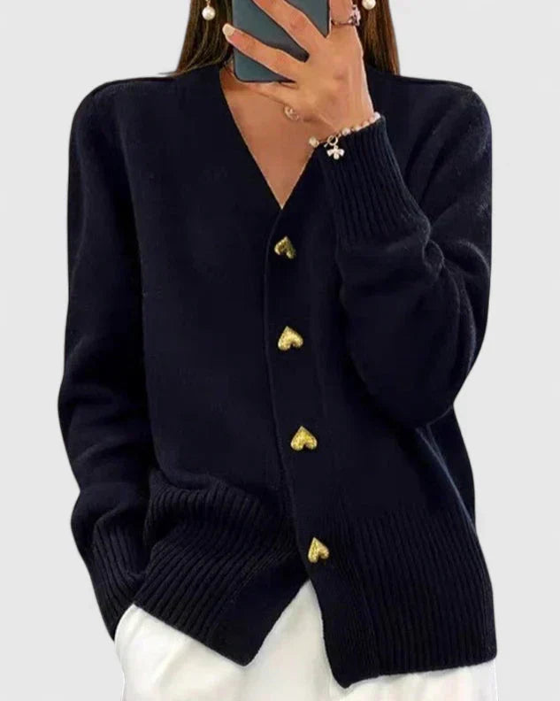 Kathrin | Veste en tricot pour femmes avec boutons confortables