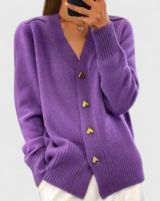 Kathrin | Veste en tricot pour femmes avec boutons confortables