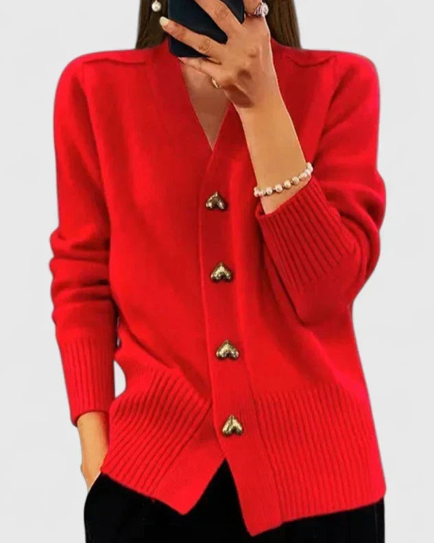 Kathrin | Veste en tricot pour femmes avec boutons confortables