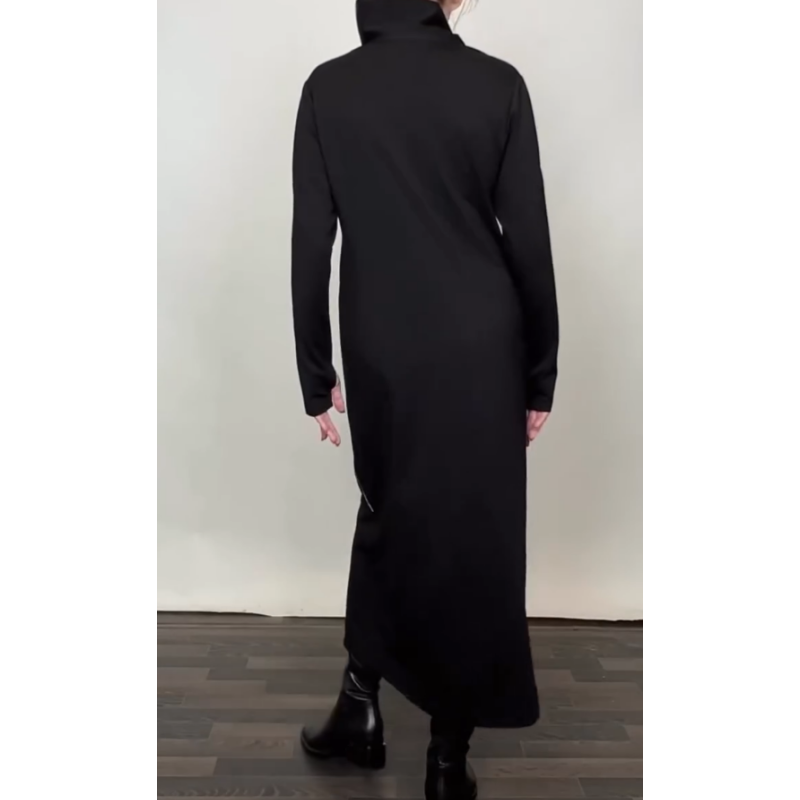 IDA | Robe maxi unie à la mode pour femmes avec trois zips
