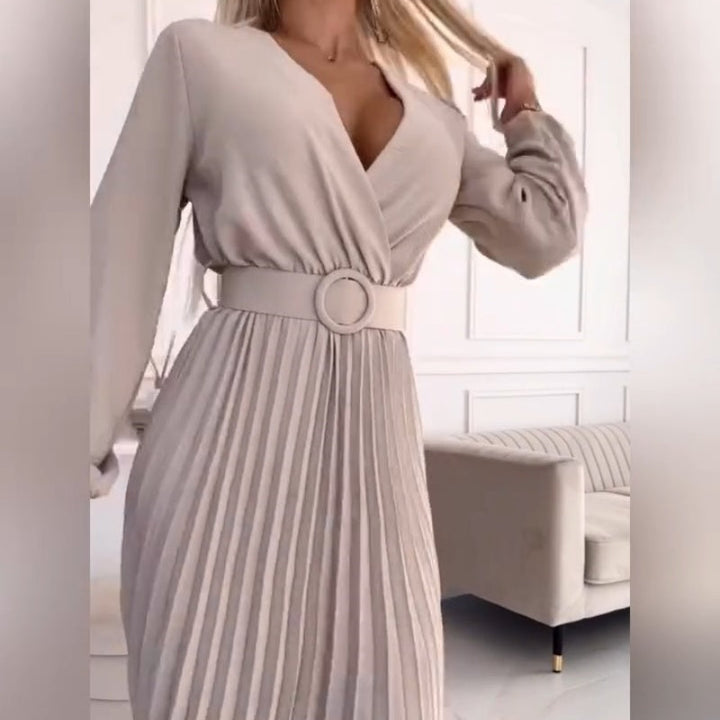 TILLIE - ROBE MIDI ÉLÉGANTE AVEC PLIS