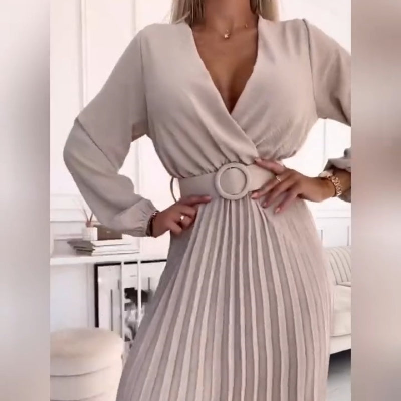 TILLIE - ROBE MIDI ÉLÉGANTE AVEC PLIS
