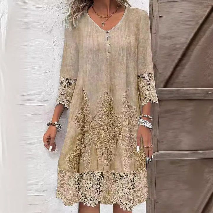 Paula | Robe midi boho à manches longues pour femmes