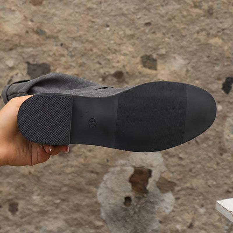 Belvia™ - Bottines pour femmes au style vintage avec talon bas et détail de boucle