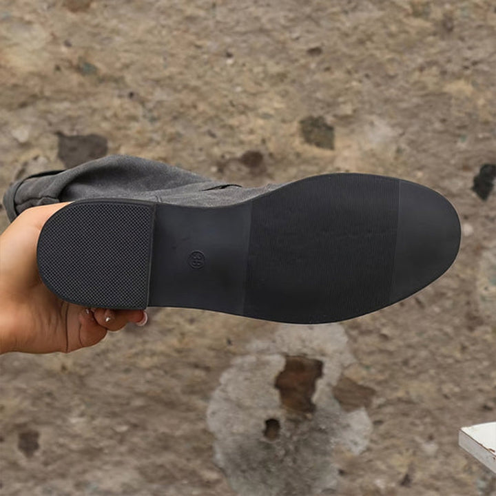 Belvia™ - Bottines pour femmes au style vintage avec talon bas et détail de boucle
