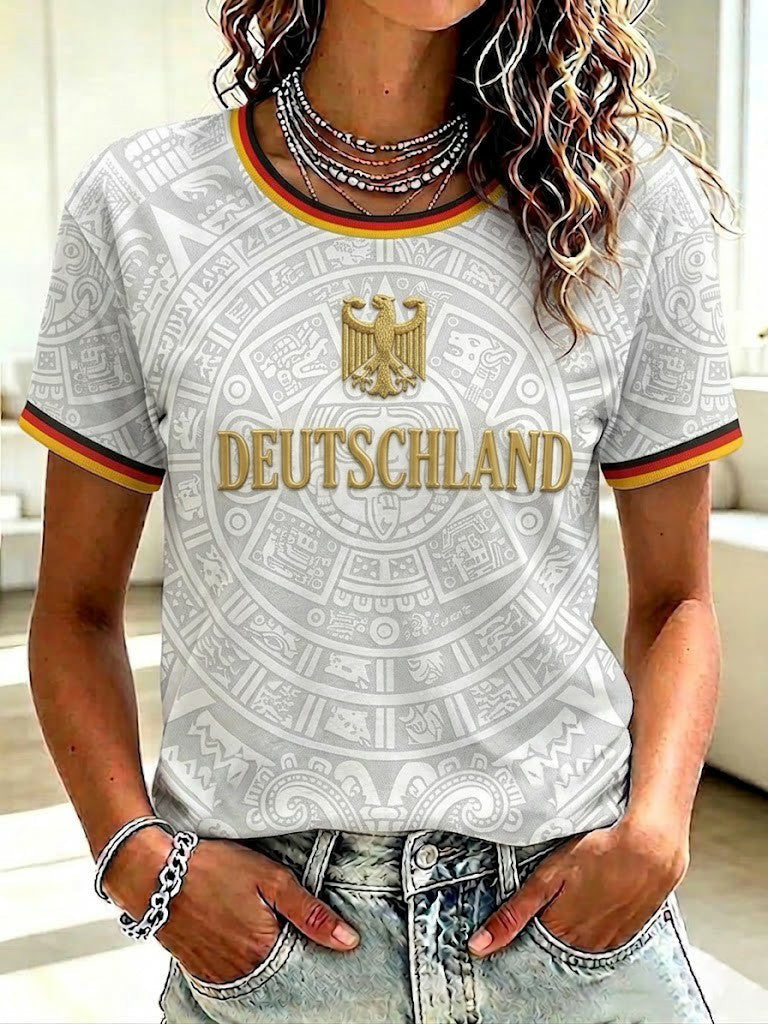 T-shirt de football pour femmes avec impression Allemagne