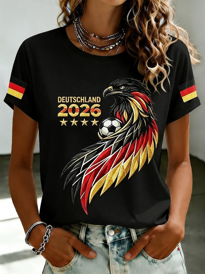 T-shirt pour femmes avec impression de fan de football d'Allemagne