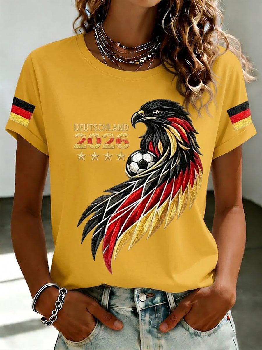 T-shirt pour femmes avec impression de fan de football d'Allemagne