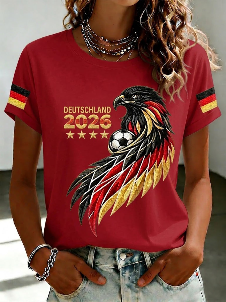 T-shirt pour femmes avec impression de fan de football d'Allemagne