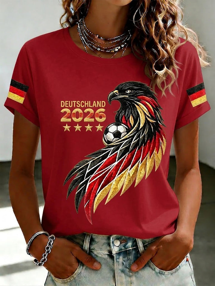 T-shirt pour femmes avec impression de fan de football d'Allemagne
