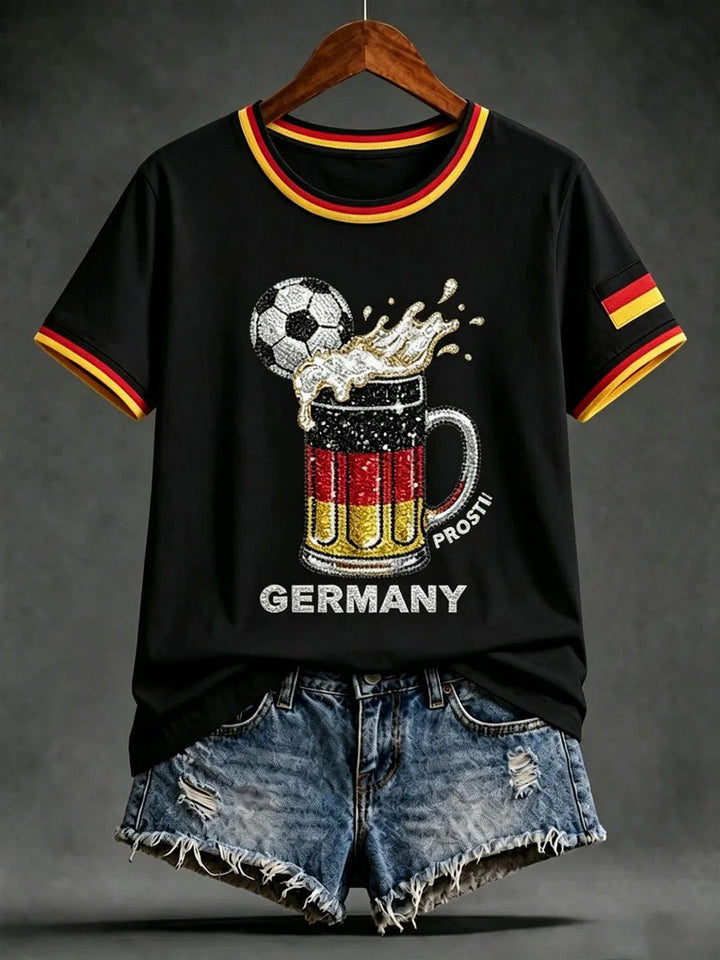 T-shirt art imprimé pour femmes à manches courtes, design Allemagne