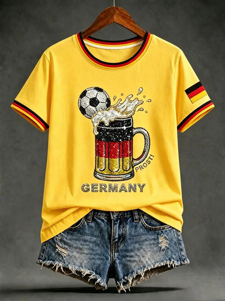 T-shirt art imprimé pour femmes à manches courtes, design Allemagne