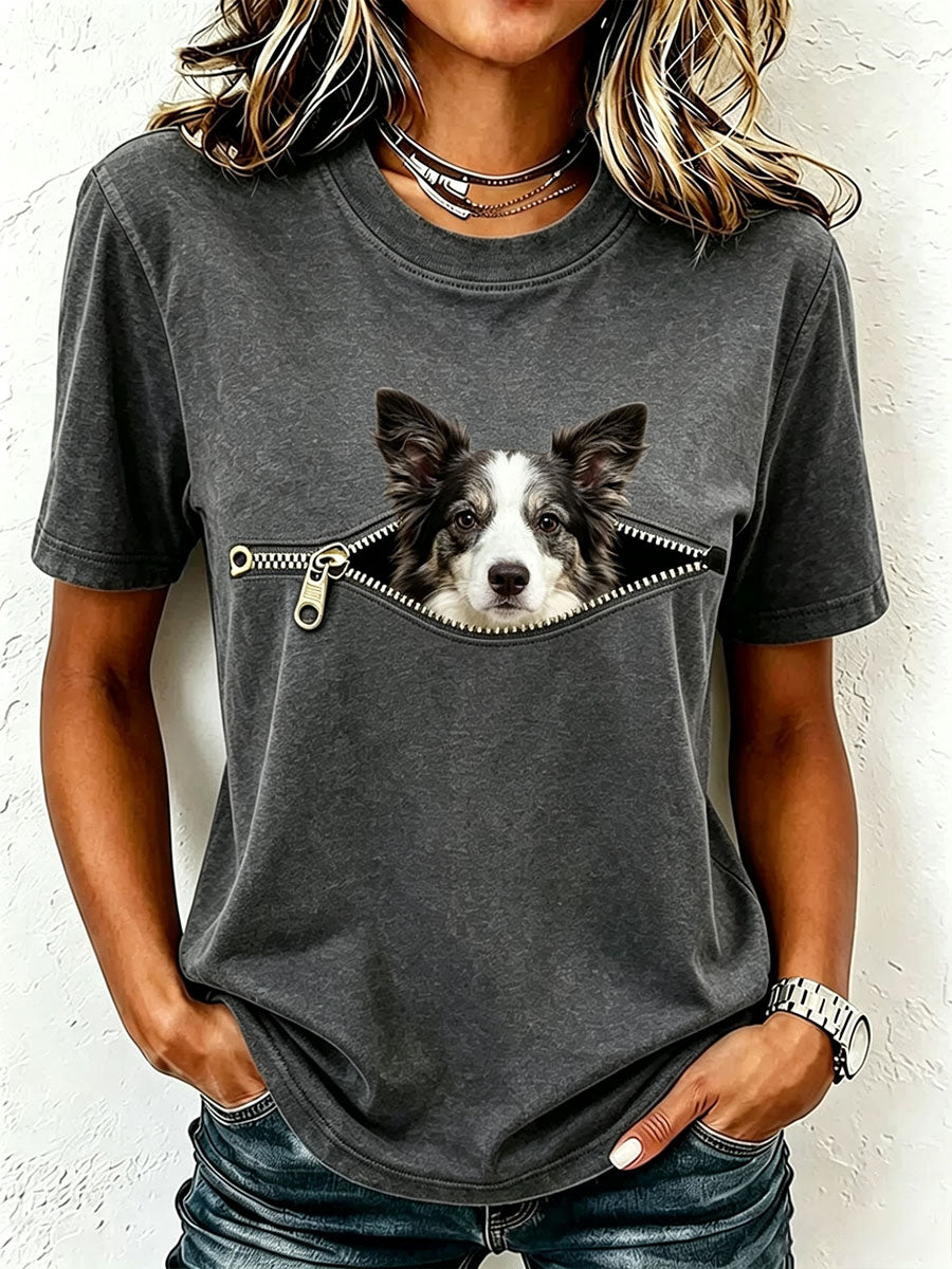 T-shirt pour femmes avec un adorable Border Collie