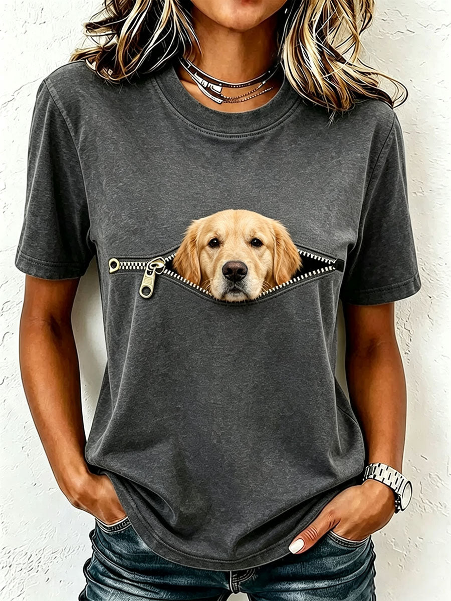 T-shirt pour femmes avec un adorable Golden Retriever