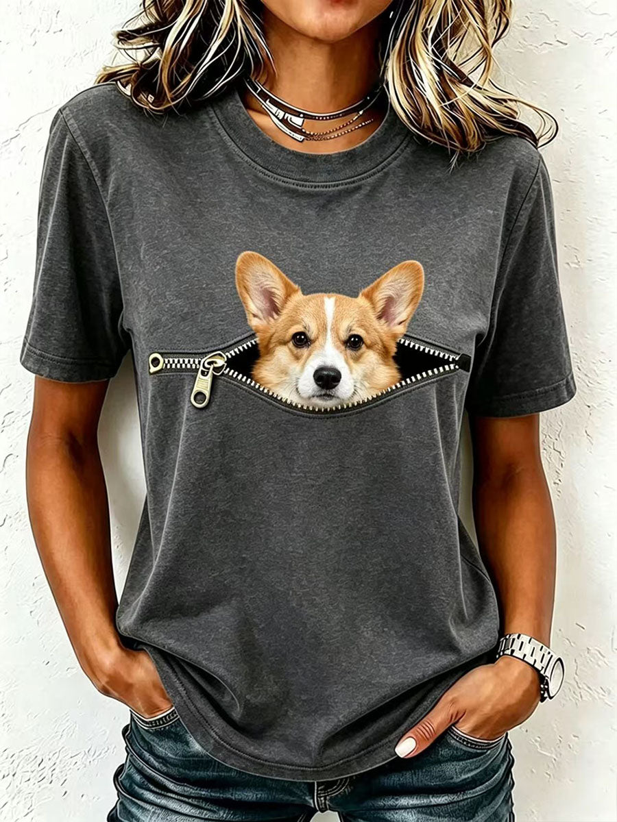 T-shirt pour femmes avec un adorable Corgi