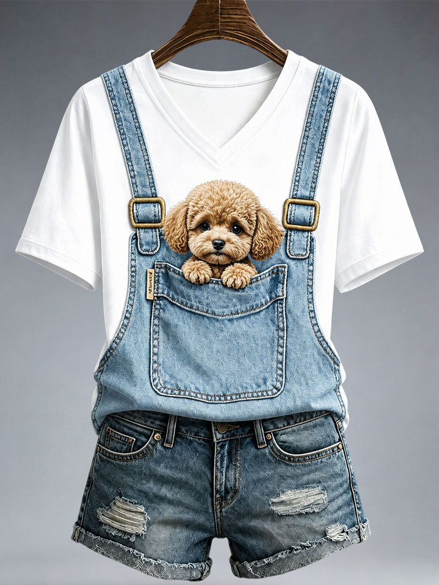 Beau T-shirt Poodle pour femmes