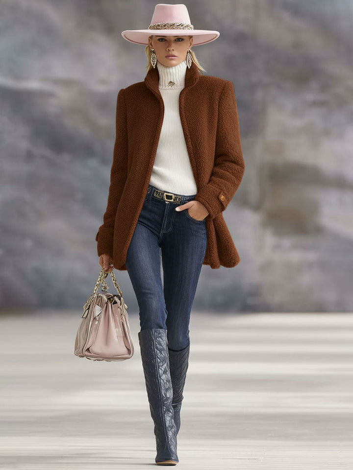 Stefanie | Veste Manteau en Fleece pour Femmes avec Fermeture Éclair