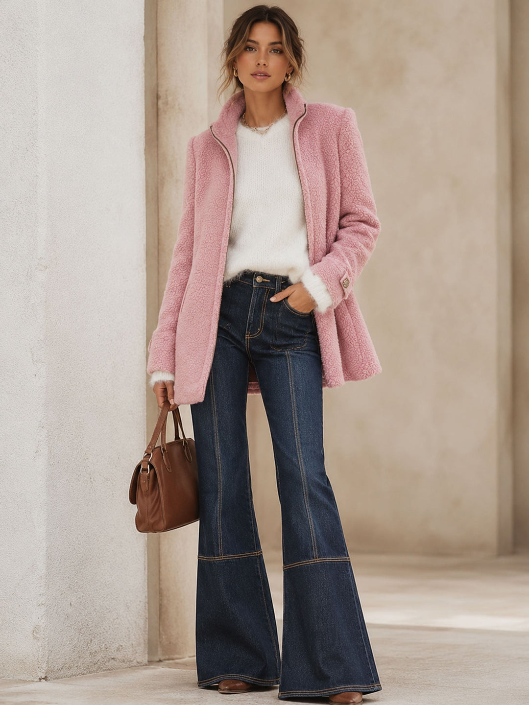 Stefanie | Veste Manteau en Fleece pour Femmes avec Fermeture Éclair