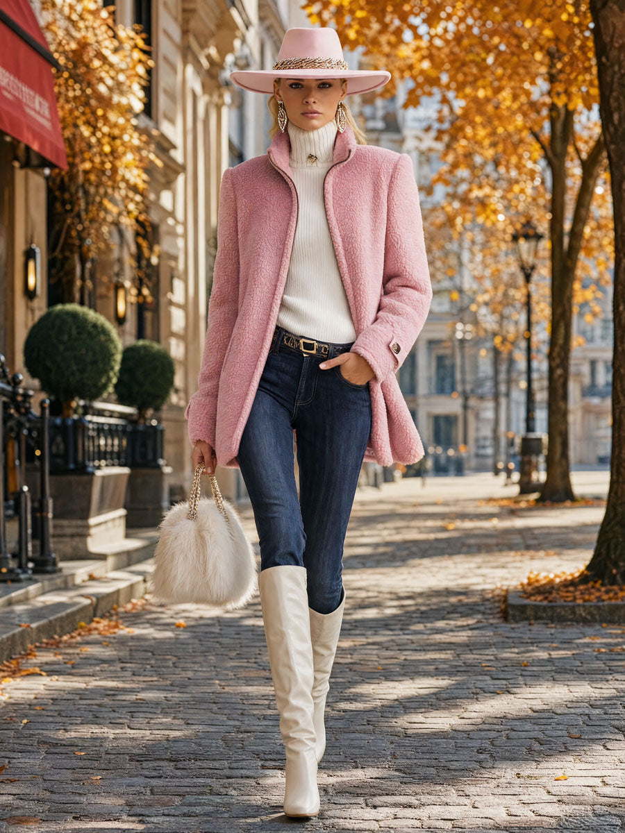 Stefanie | Veste Manteau en Fleece pour Femmes avec Fermeture Éclair