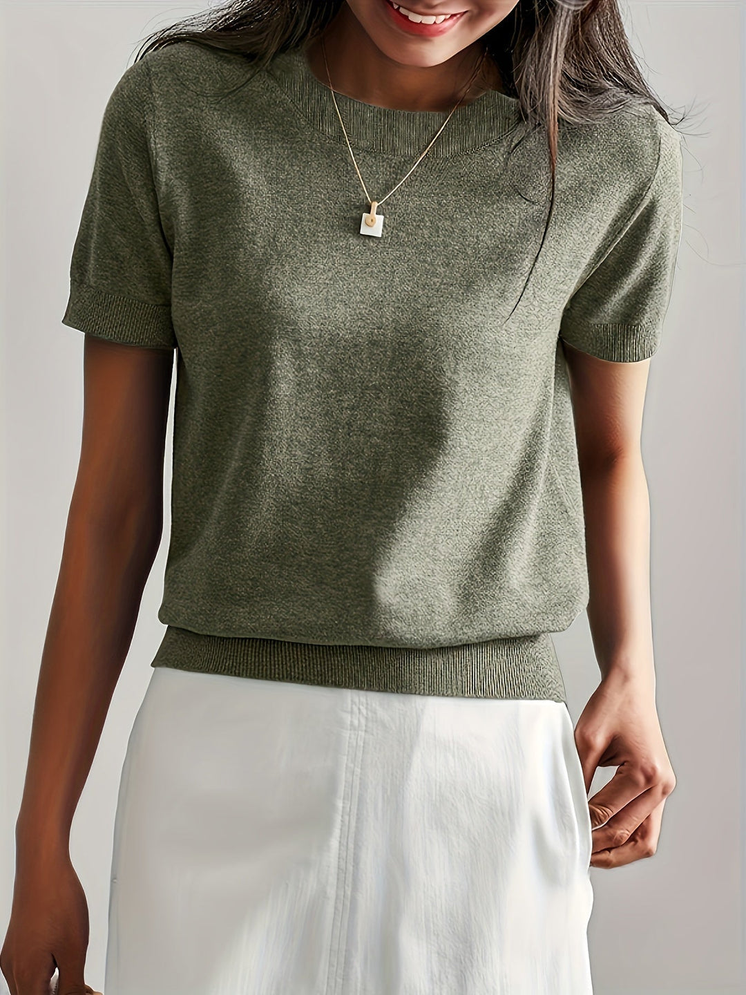 Sunniva | Pull en maille à manches courtes pour femmes