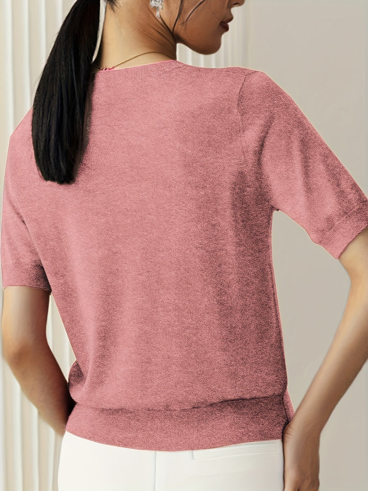 Sunniva | Pull en maille à manches courtes pour femmes