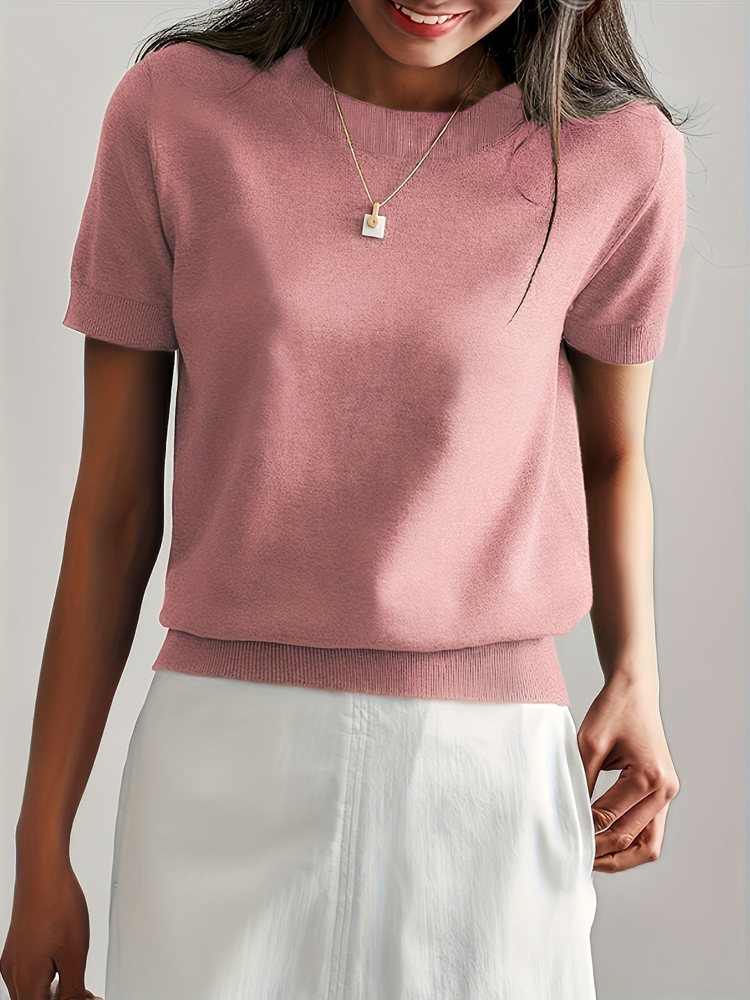 Sunniva | Pull en maille à manches courtes pour femmes