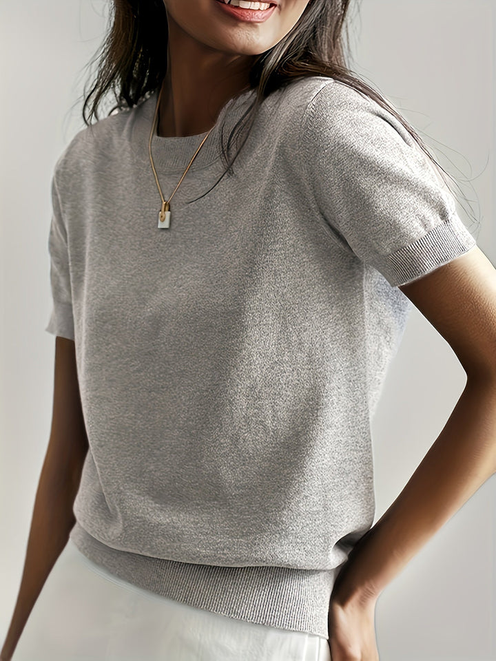Sunniva | Pull en maille à manches courtes pour femmes