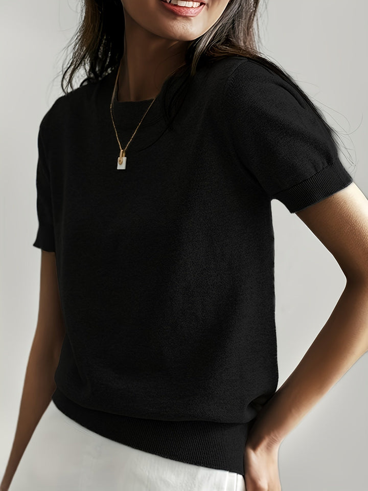 Sunniva | Pull en maille à manches courtes pour femmes