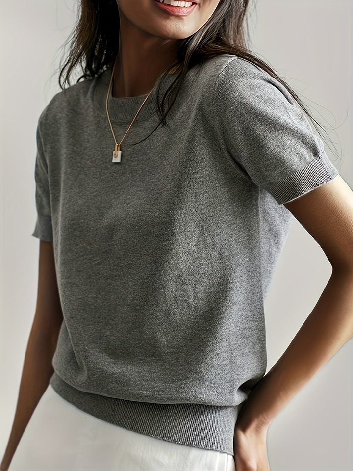 Sunniva | Pull en maille à manches courtes pour femmes