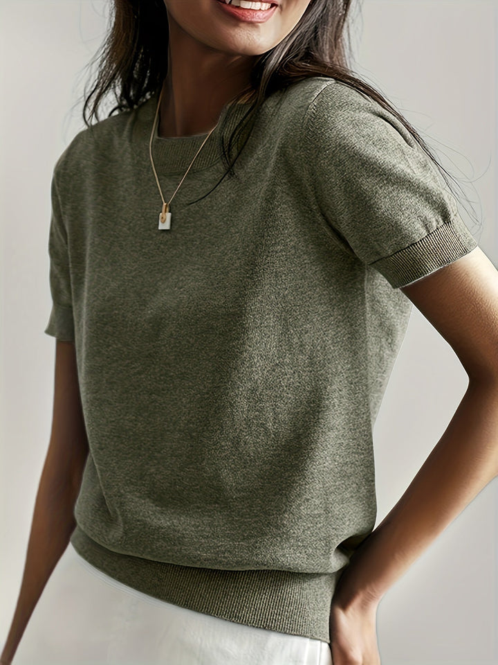 Sunniva | Pull en maille à manches courtes pour femmes