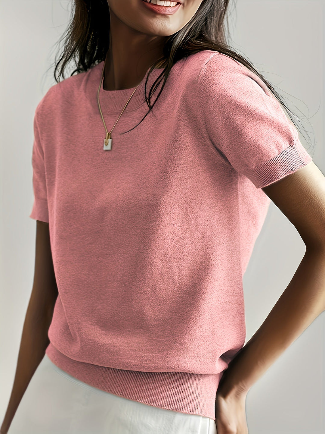 Sunniva | Pull en maille à manches courtes pour femmes