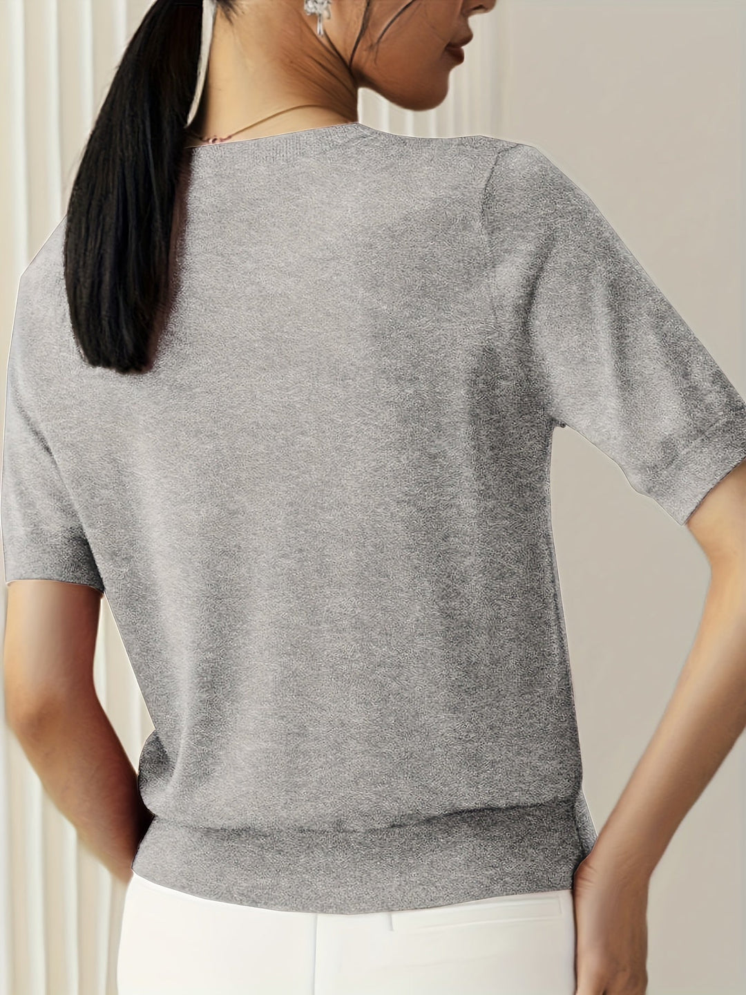 Sunniva | Pull en maille à manches courtes pour femmes