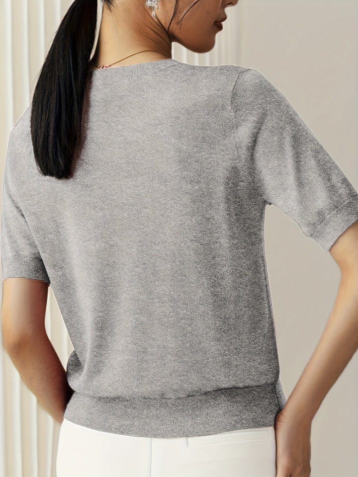 Sunniva | Pull en maille à manches courtes pour femmes