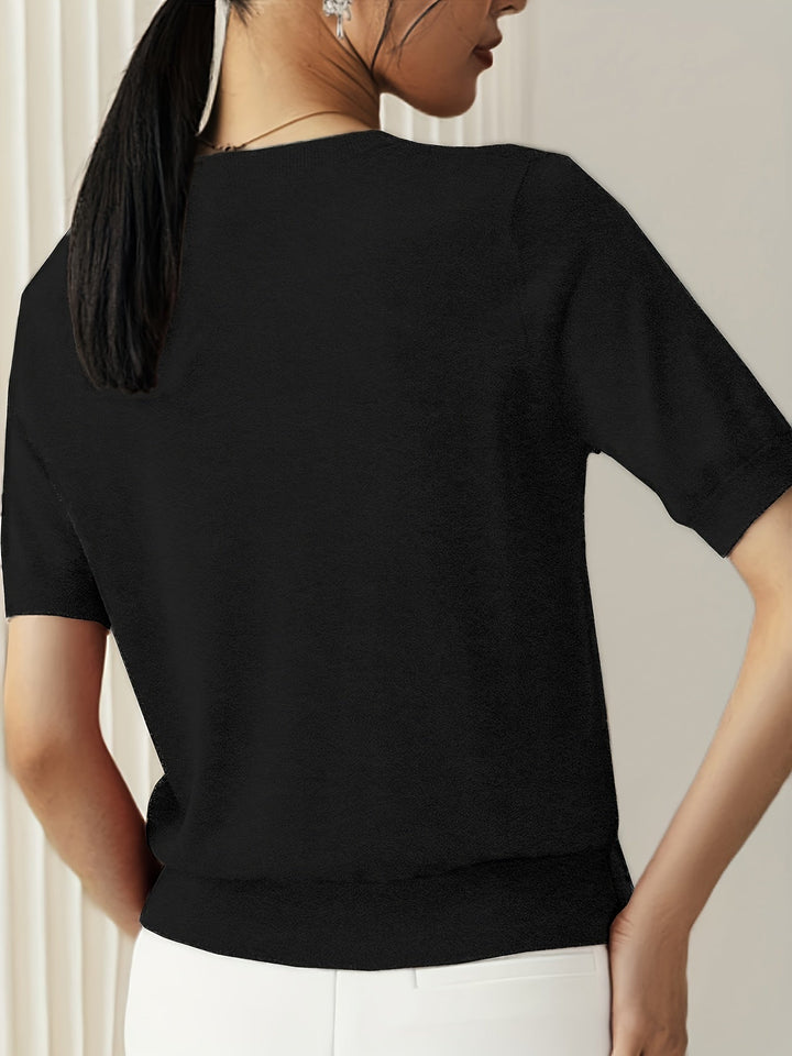 Sunniva | Pull en maille à manches courtes pour femmes