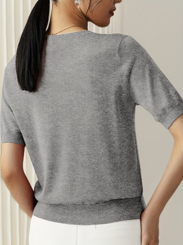 Sunniva | Pull en maille à manches courtes pour femmes