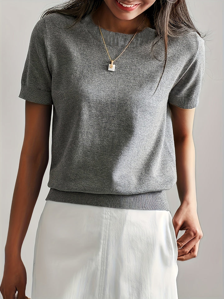 Sunniva | Pull en maille à manches courtes pour femmes