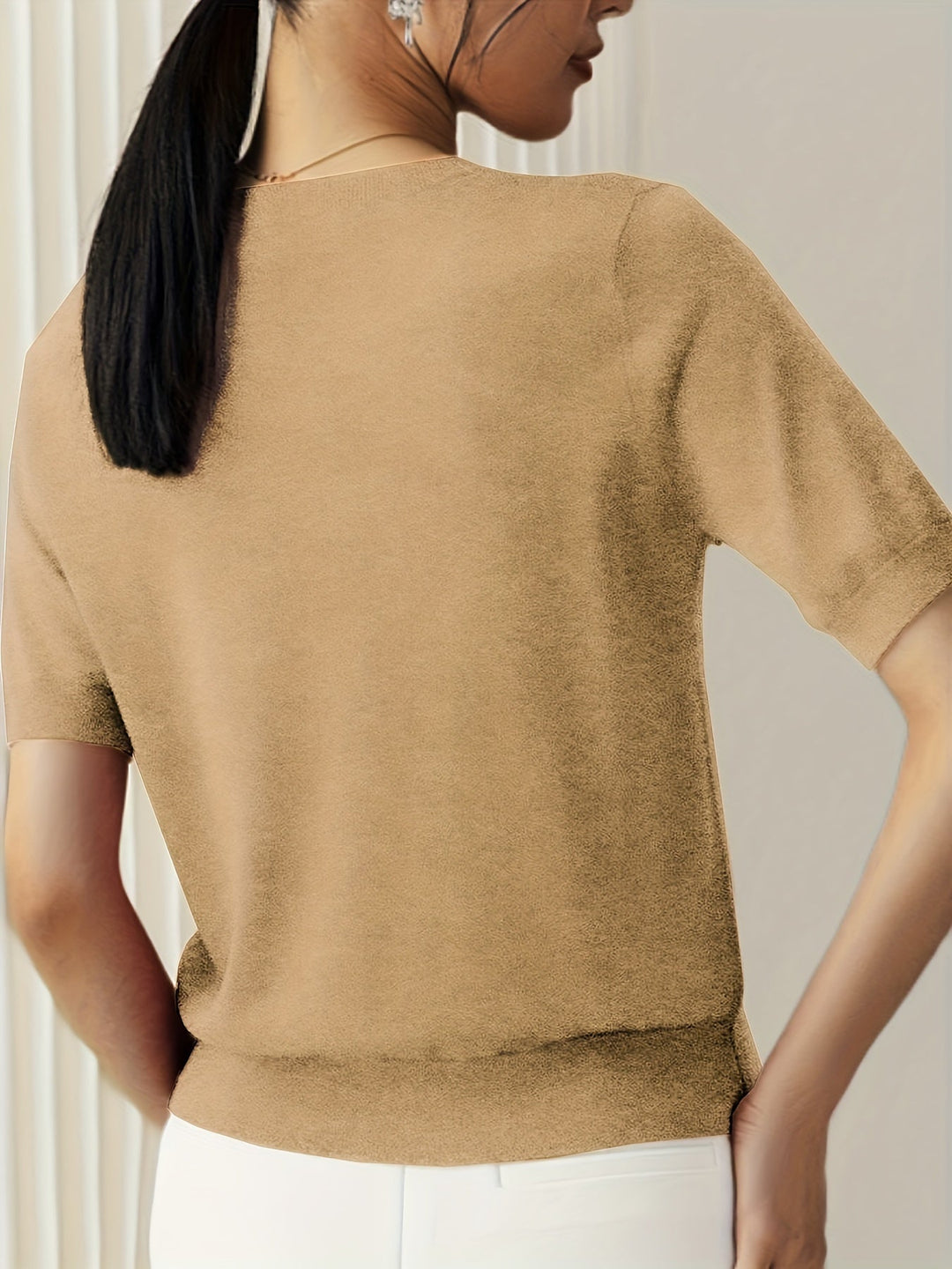 Sunniva | Pull en maille à manches courtes pour femmes