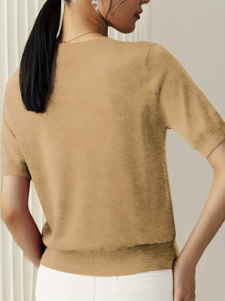 Sunniva | Pull en maille à manches courtes pour femmes