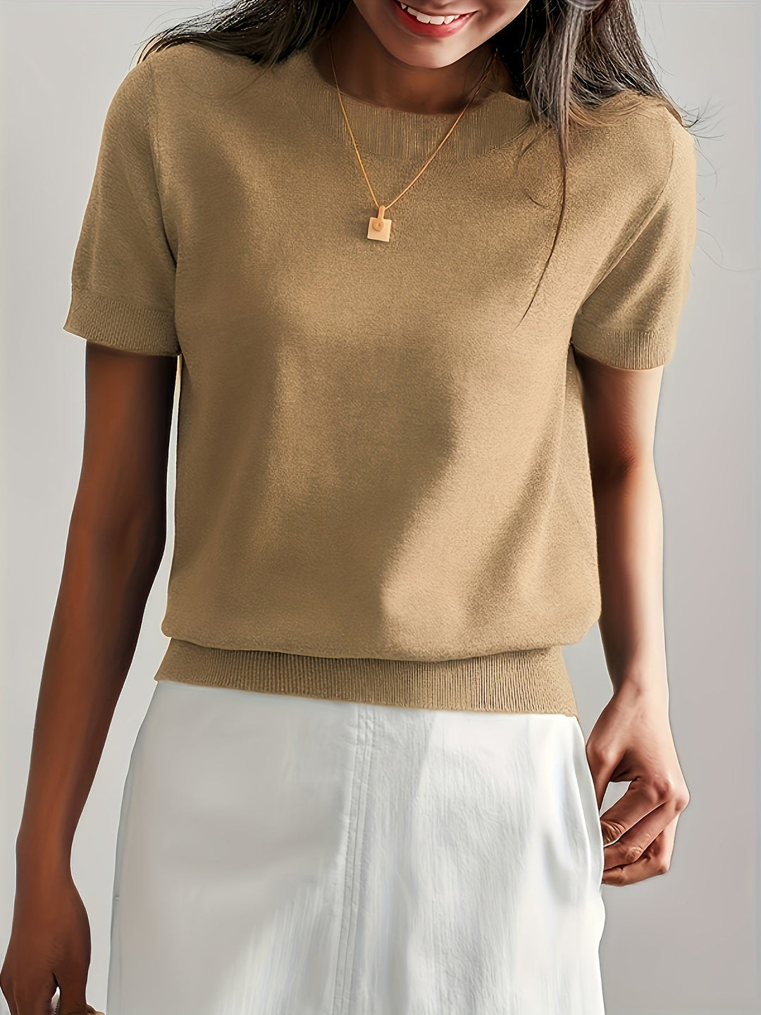 Sunniva | Pull en maille à manches courtes pour femmes
