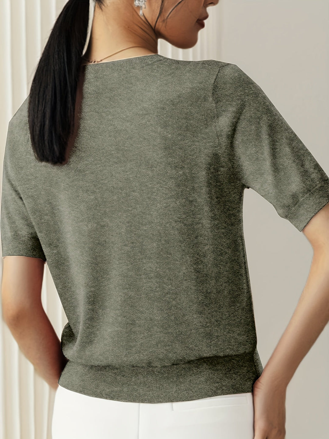 Sunniva | Pull en maille à manches courtes pour femmes