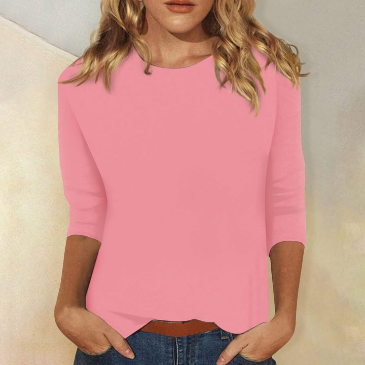 Svenja | T-shirt Femme à Manches 3/4 Col Rond Basique