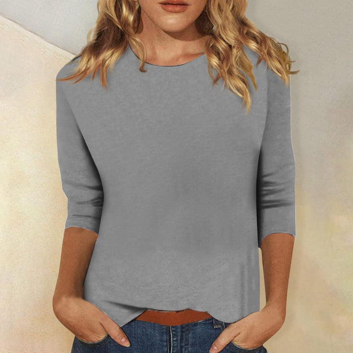 Svenja | T-shirt Femme à Manches 3/4 Col Rond Basique