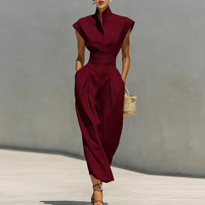 Tabitha | Robe midi sans manches pour femmes avec col montant